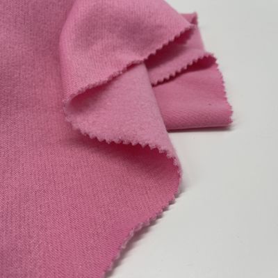 Warm Cotton Polyester Brushed French Terry Fabric Solid Pattern