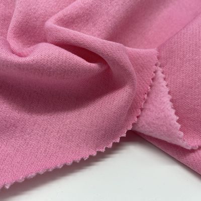 Warm Cotton Polyester Brushed French Terry Fabric Solid Pattern