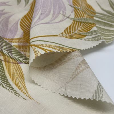 High Durability Viscose Cotton Linen Fabric Print Machine Washable