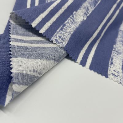 Lightweight Print Linen Viscose Yarn Fabric Customized