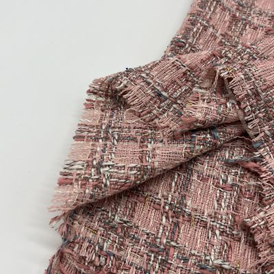 100% Polyester Medium Weight Tweed Linen Fabric Low Shrinkage  146CM 307GSM S08-049