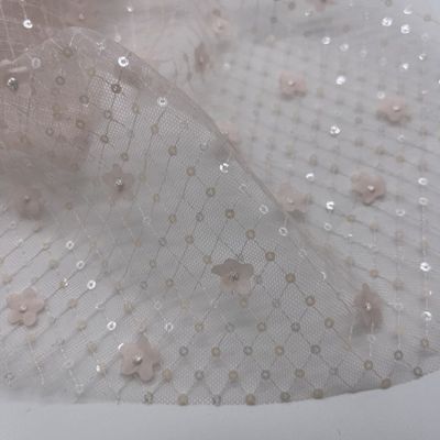 Patterns Glitter Embroidery Fabric Lightweight M13-029