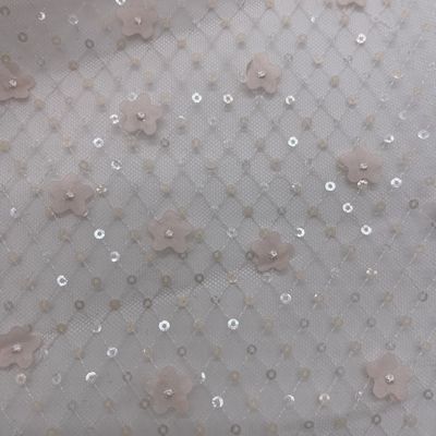 Patterns Glitter Embroidery Fabric Lightweight M13-029