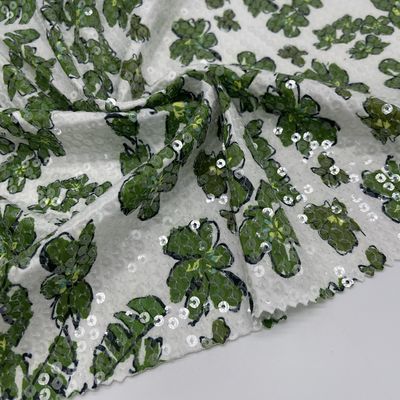 Durable Smooth Sequins Embroidery Fabric Cloth  M13-005