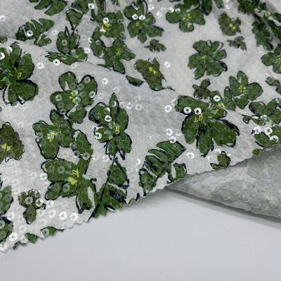 Durable Smooth Sequins Embroidery Fabric Cloth  M13-005