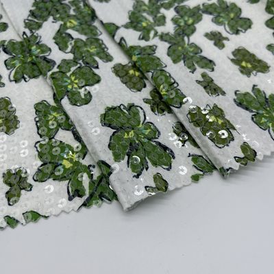 Durable Smooth Sequins Embroidery Fabric Cloth  M13-005