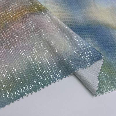 Smooth Embroidered Fabric Glittering Pattern M13-012