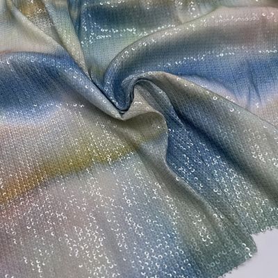 Smooth Embroidered Fabric Glittering Pattern M13-012