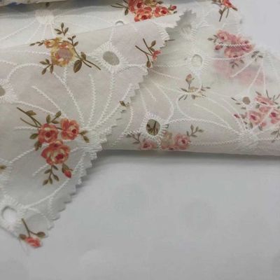 Weave Cotton Embroidery Fabric For Garment Home Textile M04-LK022