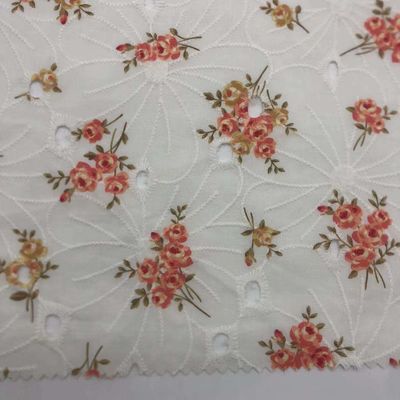 Weave Cotton Embroidery Fabric For Garment Home Textile M04-LK022