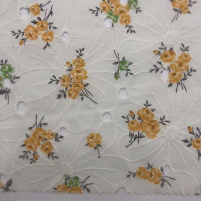 Weave Cotton Embroidery Fabric For Garment Home Textile M04-LK022