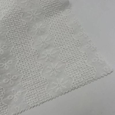 White Embroidery Fabric With Small Mesh 100% N Breathable For Clothes Of Lining