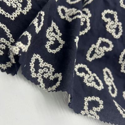Black Embroidery Textile 100% Cotton Fabric And 100% Cotton Thread For Curtain