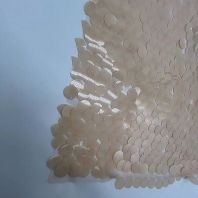 100% Polyester Big Beige Sequins Embroidery Fabric Various Sizes