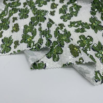 Durable Smooth Sequins Embroidery Fabric Cloth  M13-005
