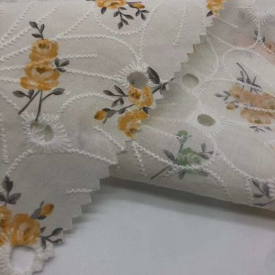 Weave Cotton Embroidery Fabric For Garment Home Textile M04-LK022