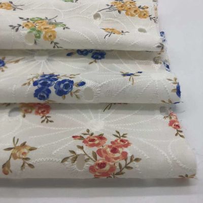 Weave Cotton Embroidery Fabric For Garment Home Textile M04-LK022