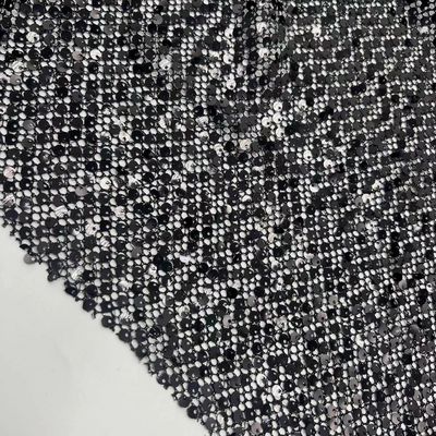 Classic Black Sequin Mesh Embroidery Fabric 190GSM Breathable For Party Dresses